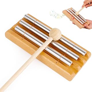 Energy Chime Stick, 3 Tone Chime Koshi Wind Chime Wooden Chime Percussion Instrument with Wooden Mallet Percussion Instruments for Meditation Sound Therapy Music Education