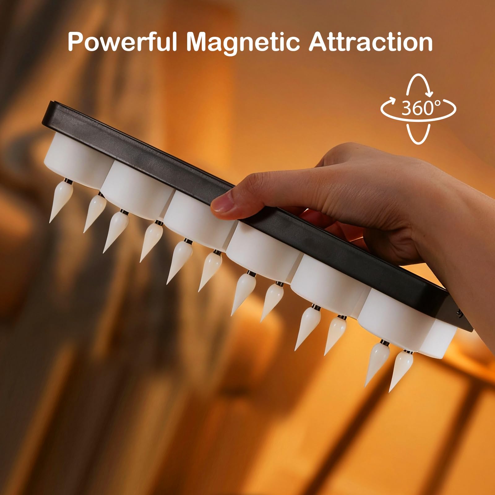 yunsheng Magnetische wiederaufladbare Teelichter mit Ladestation und Fernbedienung Timer, 12Stk Batteriebetriebene Aufladbar Flammenlose LED Kerzen Flackern für Haus Kerzenhalter Dekoration