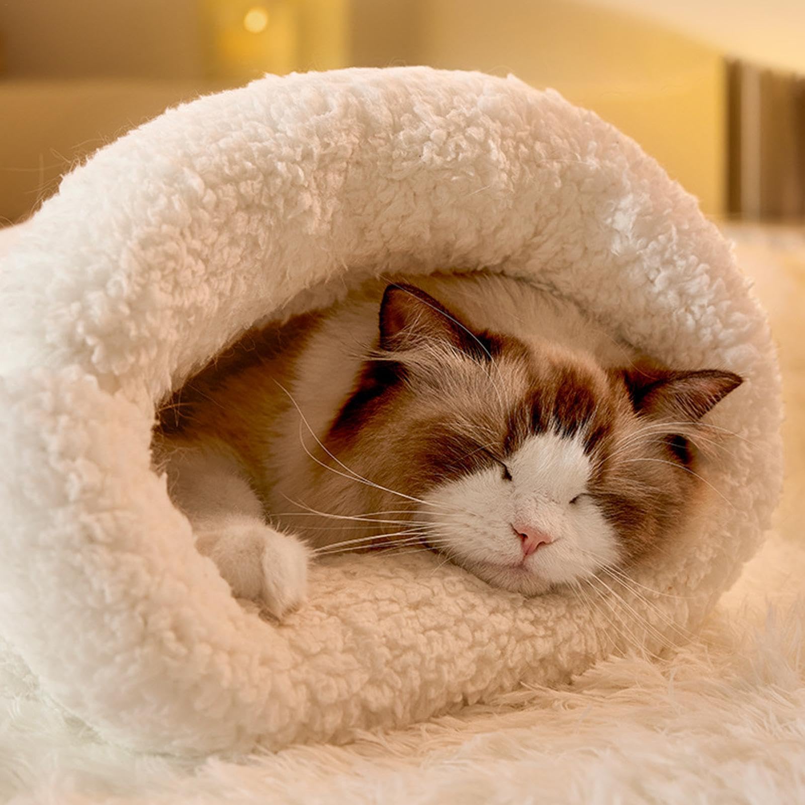 Saco de Dormir para Gatos, Saco de Dormir para Mascotas, semicerrado, Saco de Dormir de Invierno para Gatos, Cama para Perros para Camping, Manta Lavable para Gatos y Perros pequeños