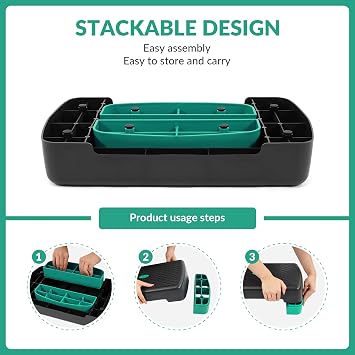 Fitvids 18 Aerobic Step Platform, Workout Stepper with Adjustable 2 Stackable Risers 3 5.5 for Home Gym Small Space, Exercise Step, Multiple Option