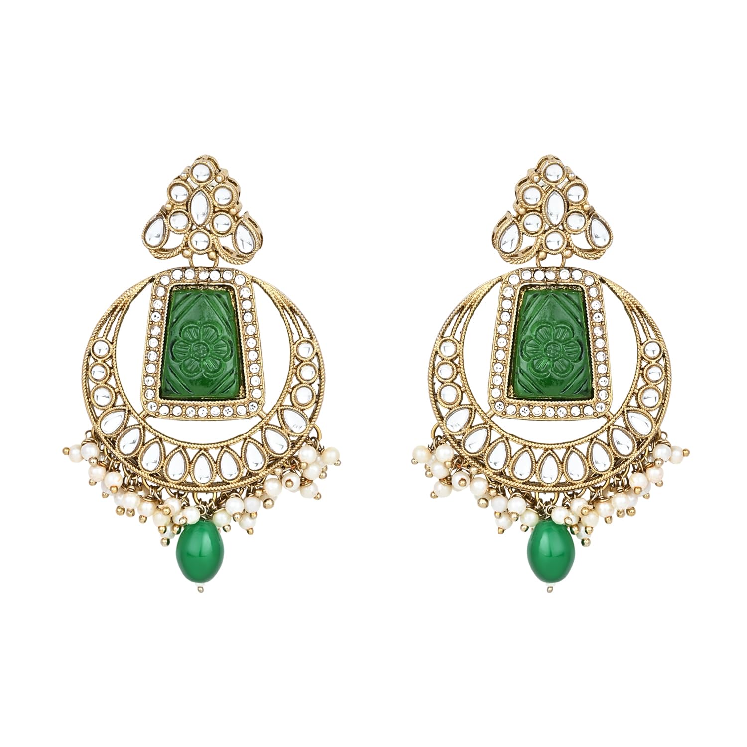 I Jewels Gold Plated Traditional Kundan Pearl Chandbali Earrings For Women And Girls (E3151Pu) (B0CJMHZGKH) Amazon Price History, Amazon Price Tracker