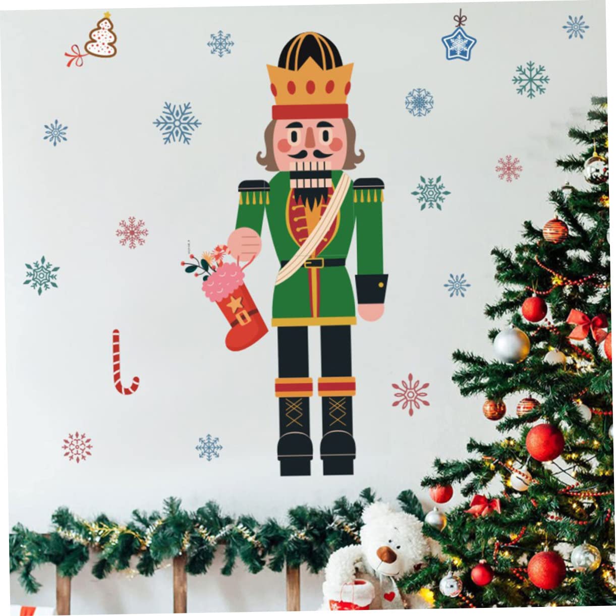 TOPBATHY 5 Feuilles Autocollants De Fenêtre De Noël Décor D'autocollants De Noël Stickers Muraux Joyeux Noel Autocollants De Fête De Décor De Maison Autocollant Mural d'hiver PVC