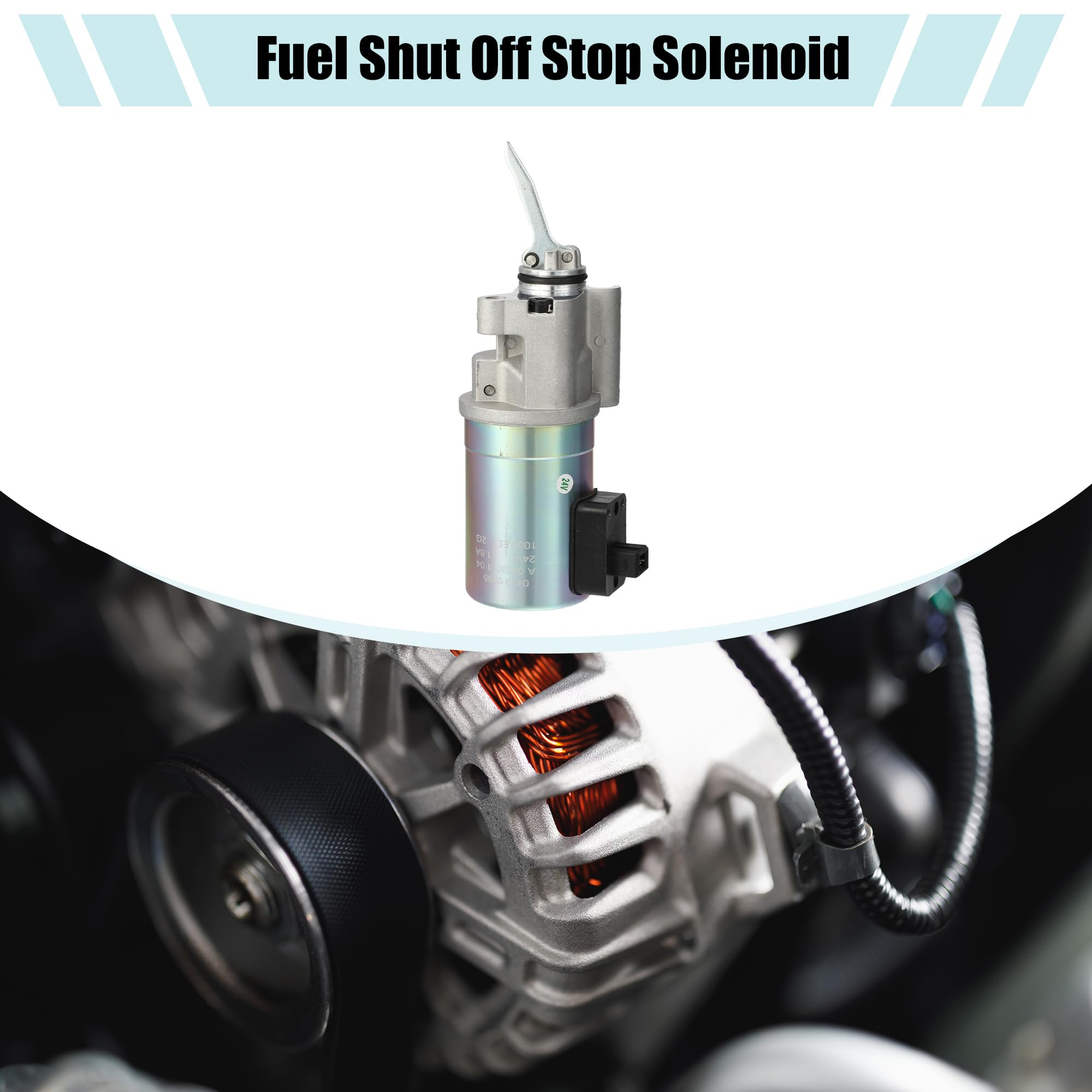 A ABSOPRO Combustible Cierre Solenoide Válvula 24V Para Deutz 2012 1Pc | Para Deutz 1011-1013, Bf6M2012, Bfm2012, 02113793/04199905, Plateado, Plástico/Metal, 21X8.6X6.5Cm, 9.6Mm, 2 Pasadores