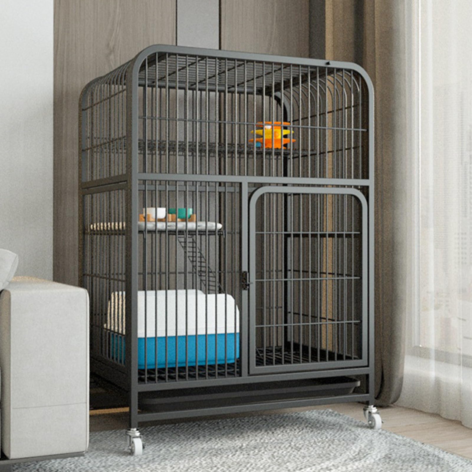 Cage d'extérieur pour chat haut de gamme - Grande niche multifonctionnelle 198cm