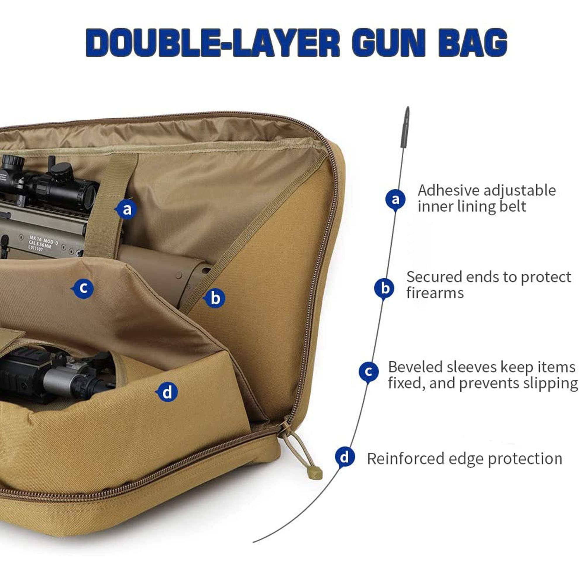 Estuche Blando para Rifle, Bolsa Doble para Rifles, Mochila de Rifle Táctico Estuche de Transporte para Pistola Estuche de Escopeta Suave Estuche de Airsoft Bolsa de Pistola