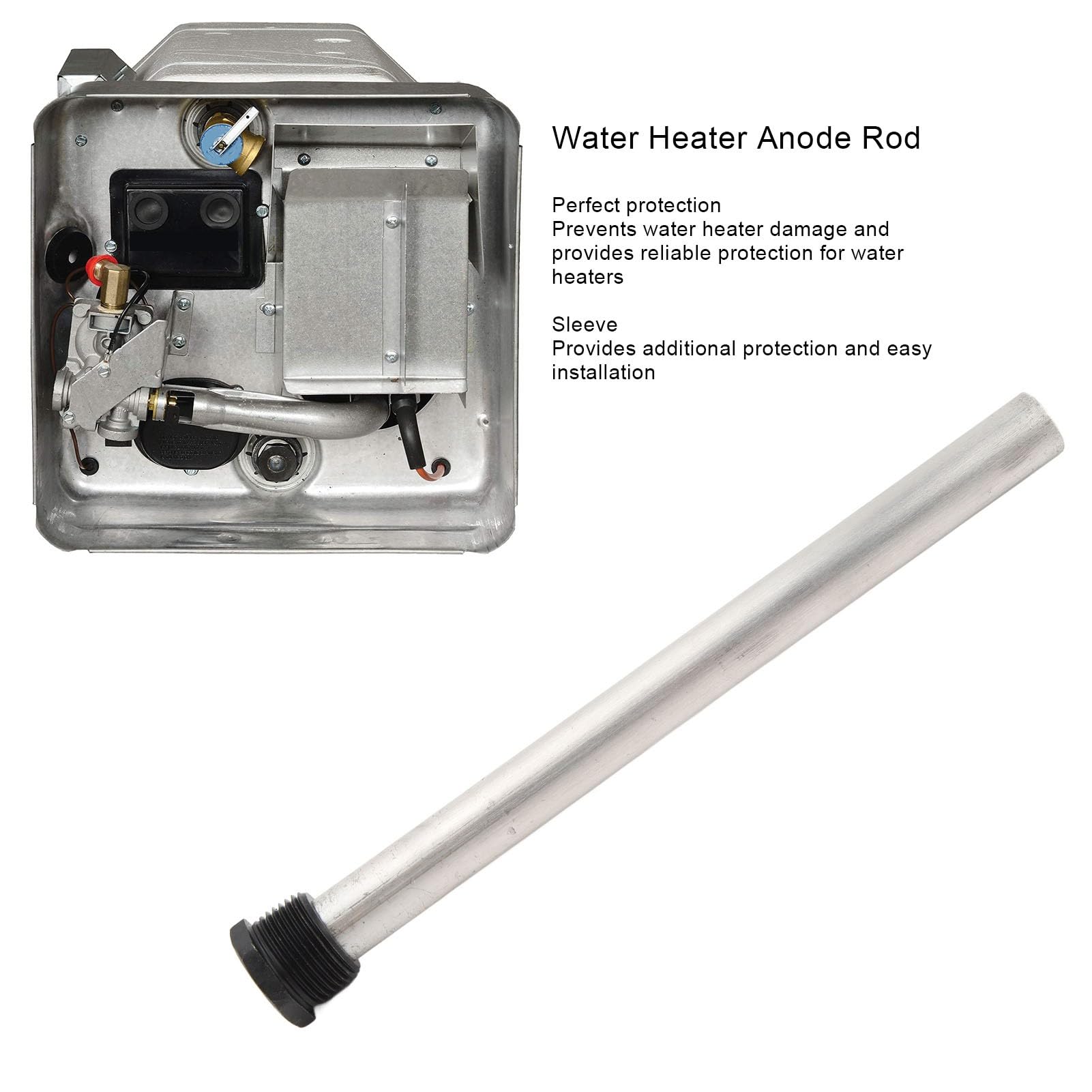 Asta Anodo Magnesio Per Scaldabagno Camper | Filettatura 3/4 NPT | 235mm | 2 Pezzi Con Tappo Ottone - Foto 3