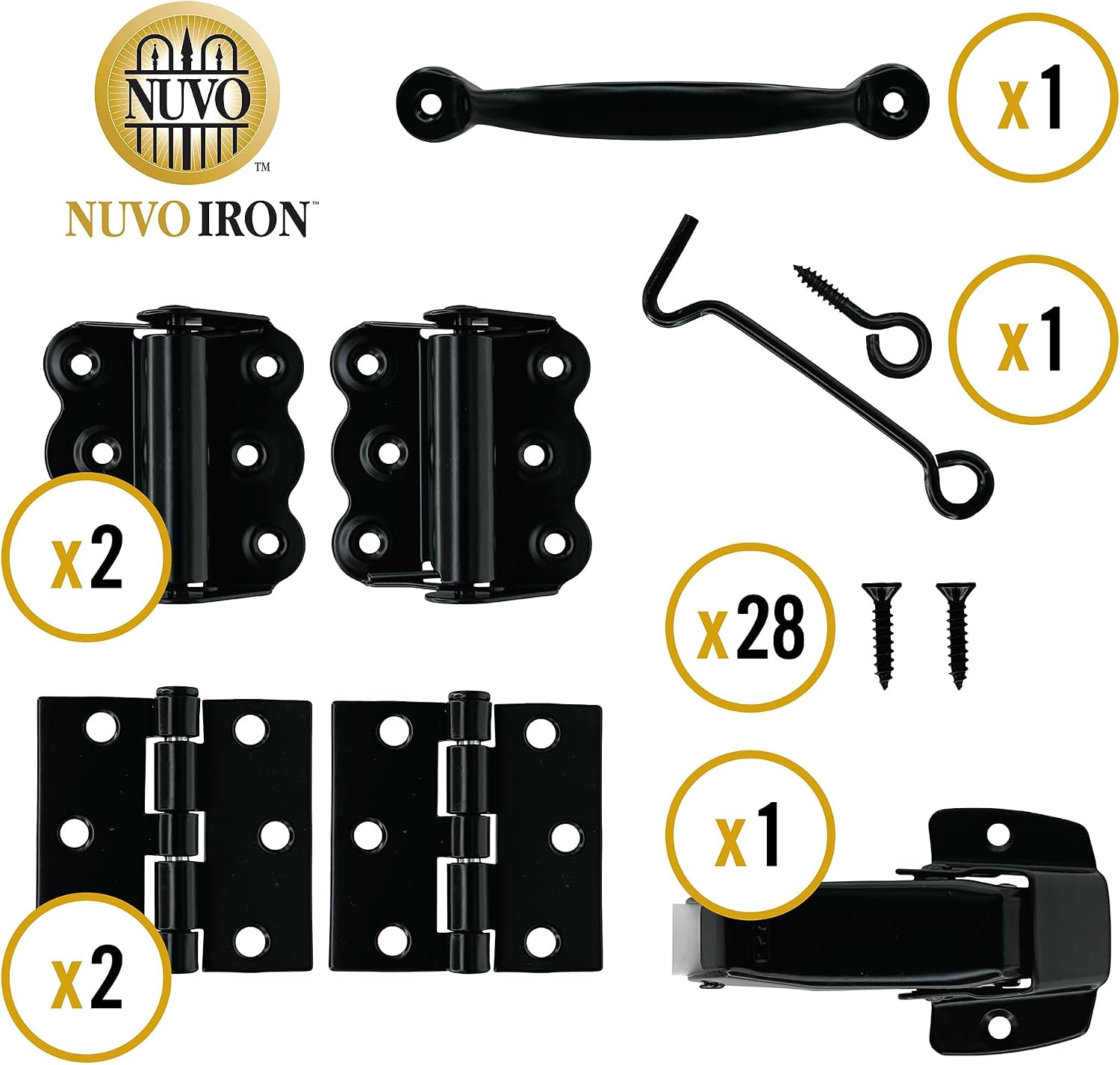 Nuvo Iron Black Screen Door Hardware Kit image 5