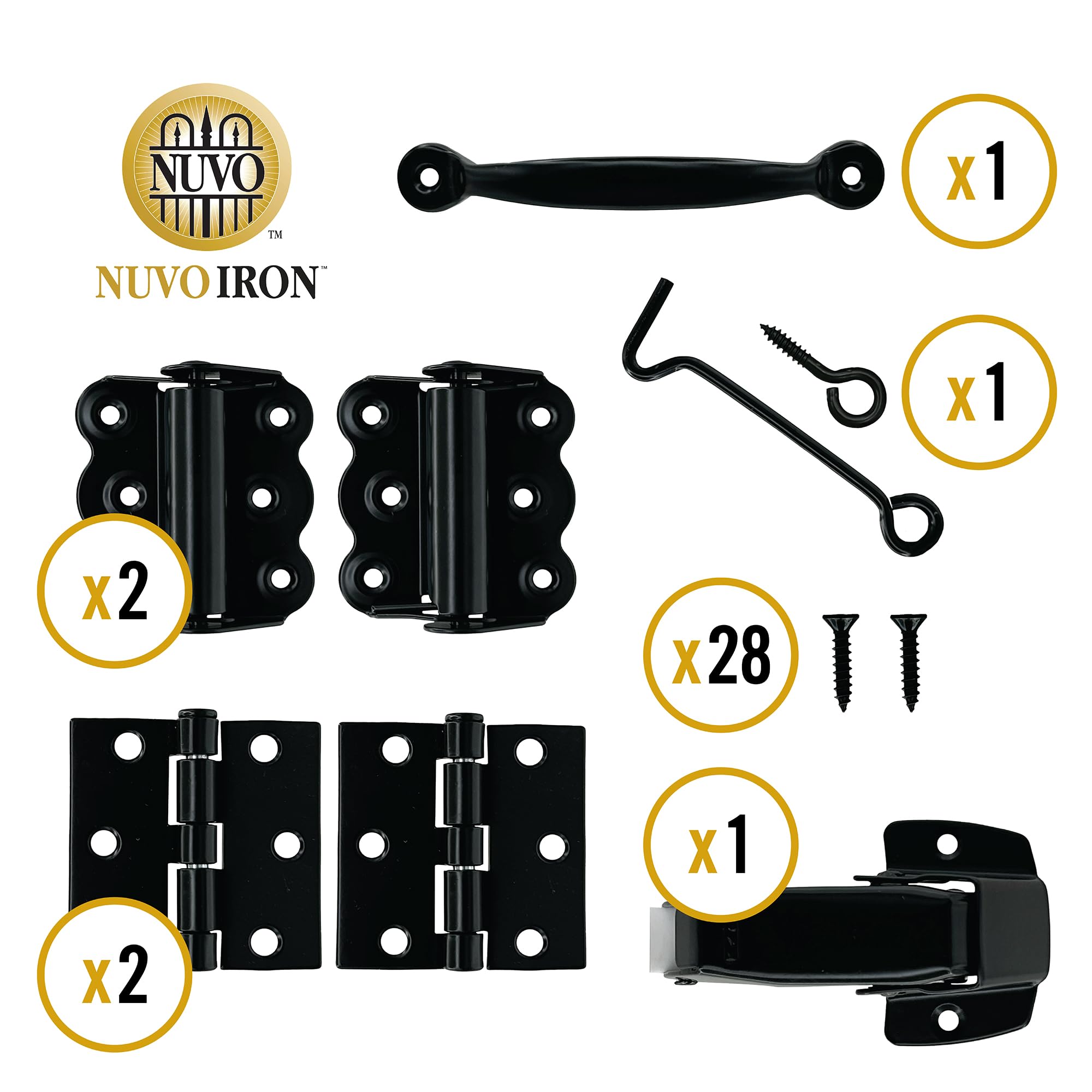 Nuvo Iron Black Screen Door Hardware Kit — Amazon image 5