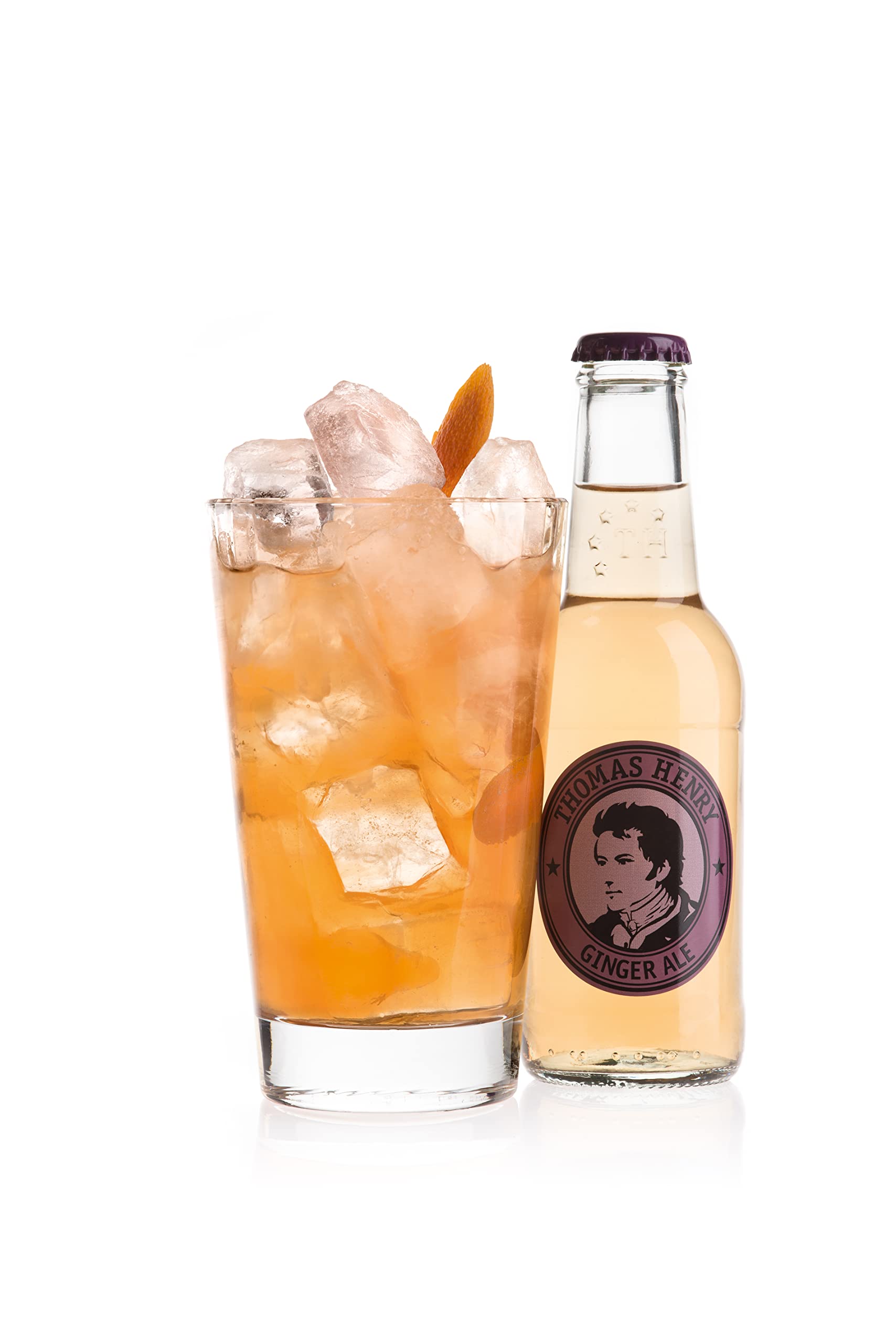 Thomas Henry Ginger Ale - besonders würzig - (3 x 4 x 0,2 l Glas MW) 3er Set Ingwerlimonade zum Mixen deiner Longdrinks und Cocktails mit Whisky, Rum & Co.