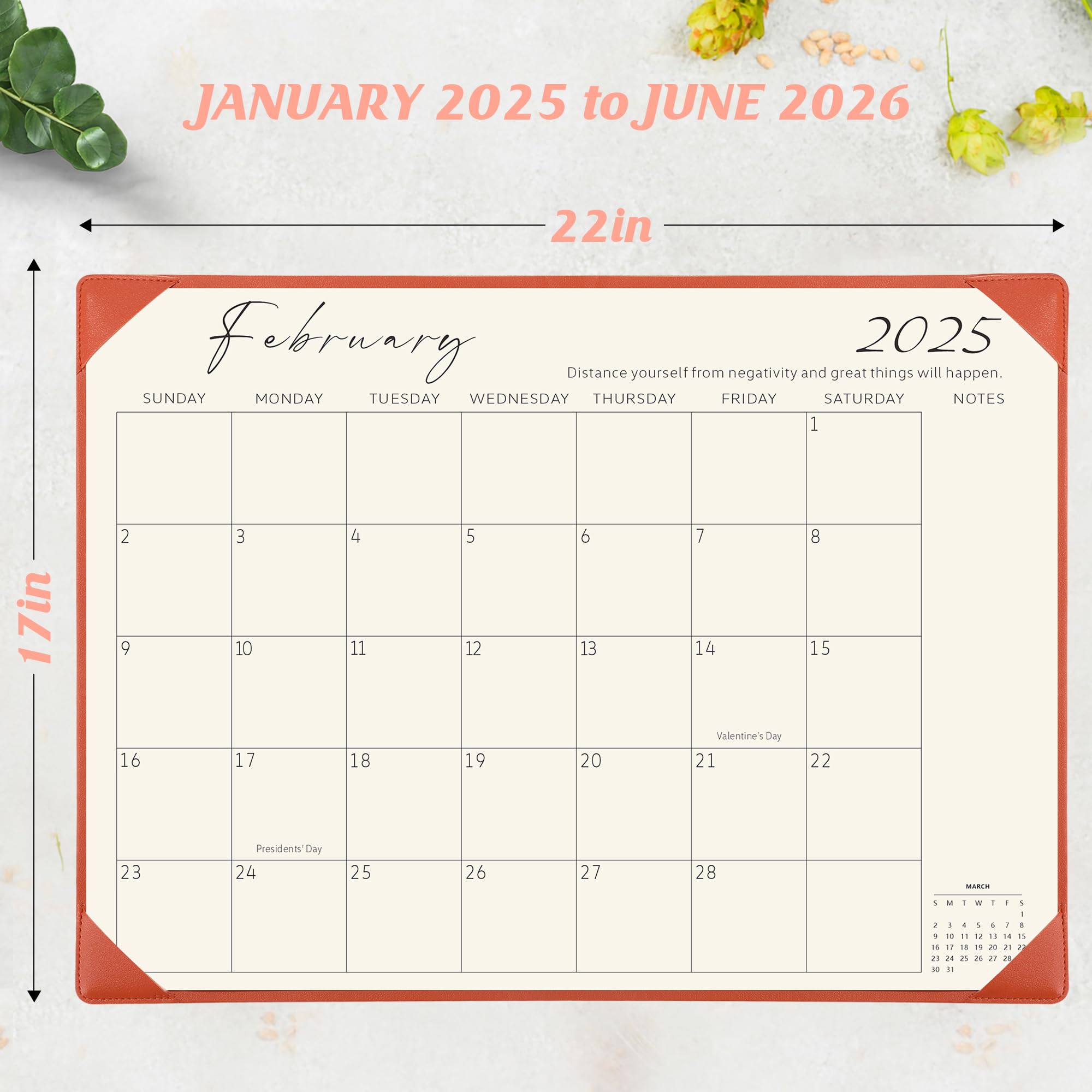 Gannyfer Desk Calendar 2025-2026 with Desktop Mat, Simplified Large 22" x 17" Desktop Pad Calendar, 18 Month Table Calendar from Jan 2025 to Jun 2026, Office Supplies Perfect for Home School and - Image 2