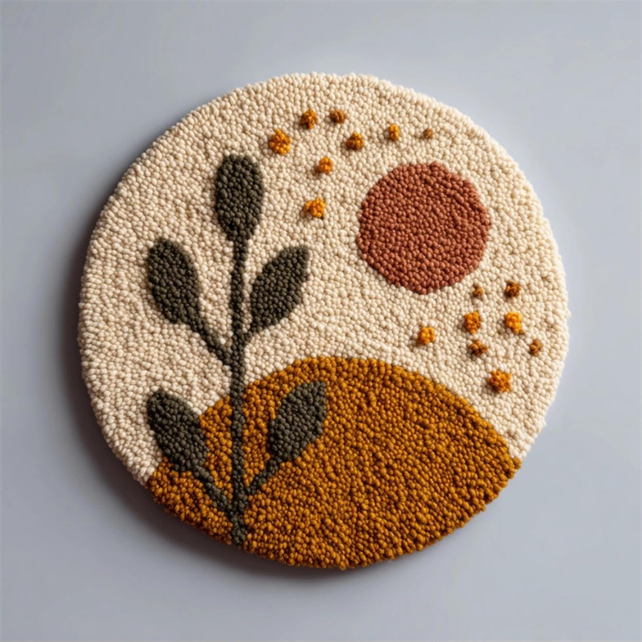 Kitquiver Latch Hook Carpet Kits Cartoon Plants 50x50cm