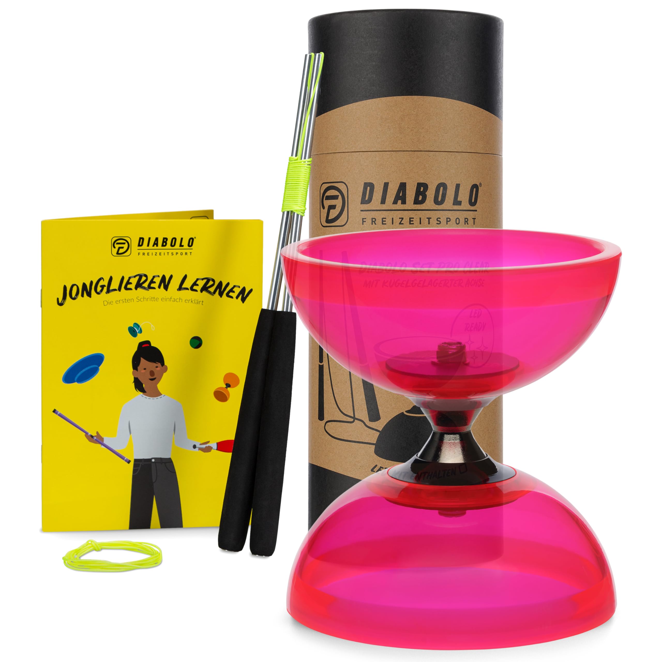 Diabolo Freizeitsport Set de Malabares Pro con diábolo de Bolas (Turquesa), Palos de Aluminio, Cuerda de Repuesto (160cm) e Instrucciones Impresas (DE)- con Embalaje de Regalo Ideal para Regalar — view 7