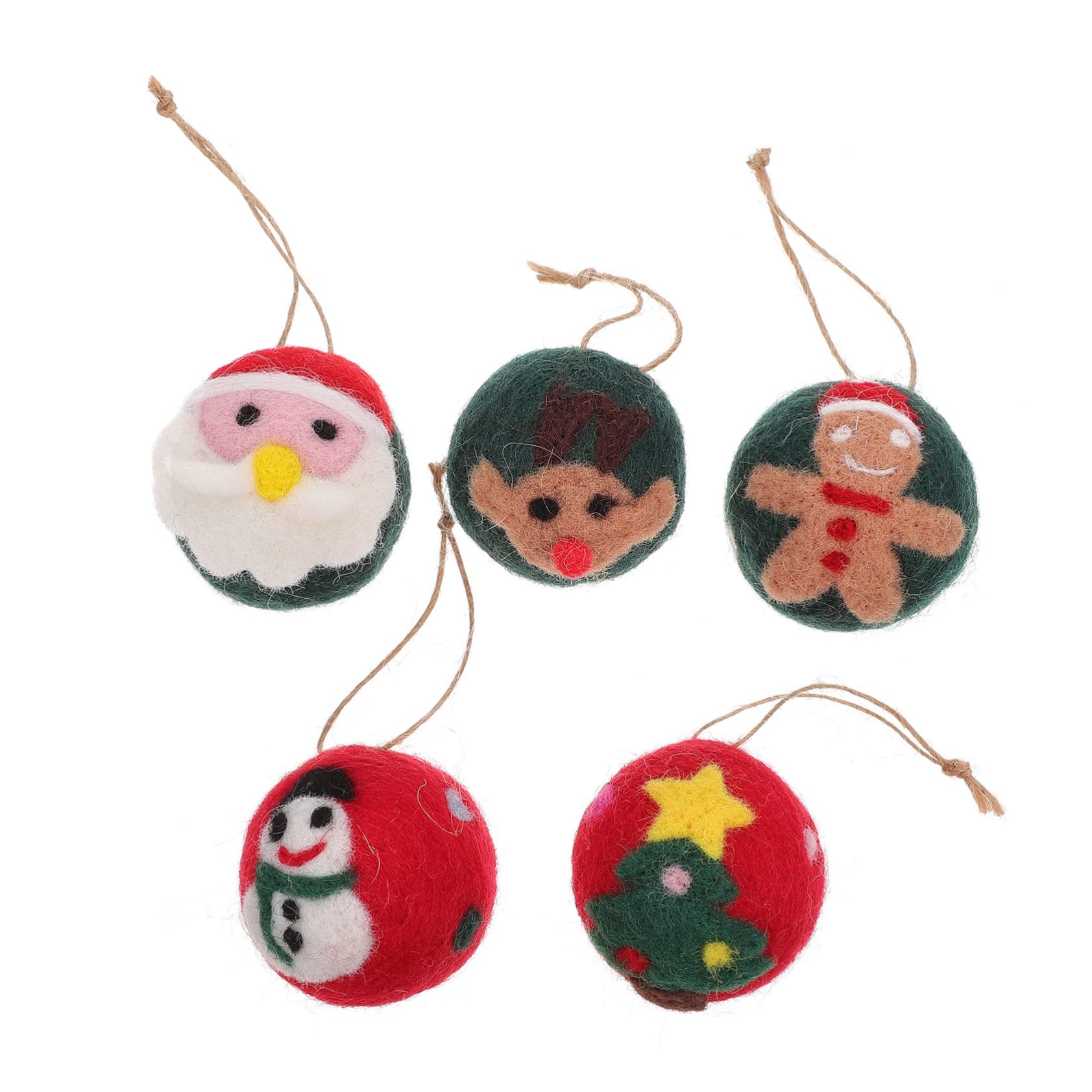 Cabilock 2 Juegos Adornos Navideños Colgantes De Fieltro De Lana Adornos Navideños Colgantes De Bolas De Fieltro De o Decoraciones Navideños 5 Piezas * 2