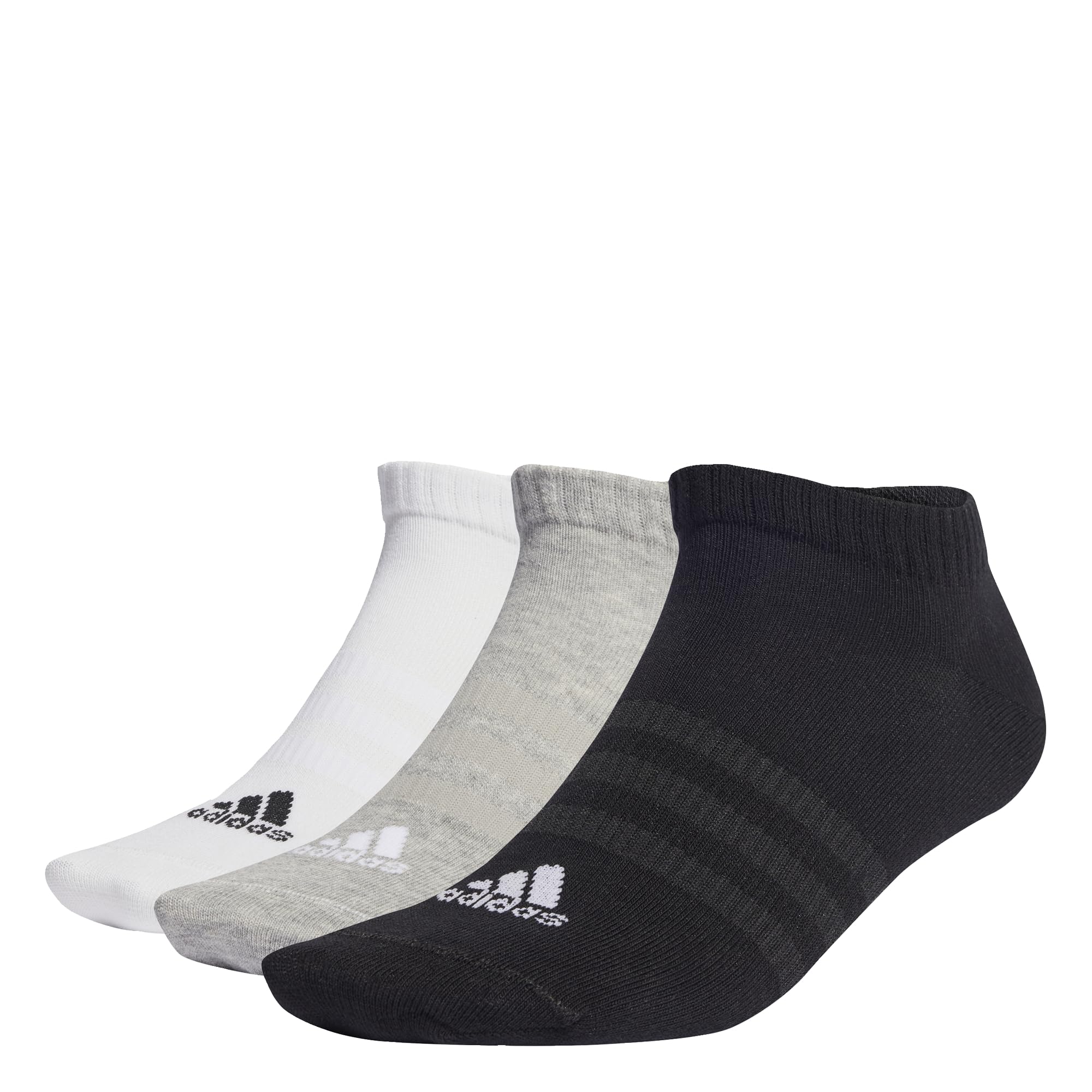 Unisex Polyester T SPW LOW 3P Sports Socks MGREYH/WHITE/BLACK (L)-image-26