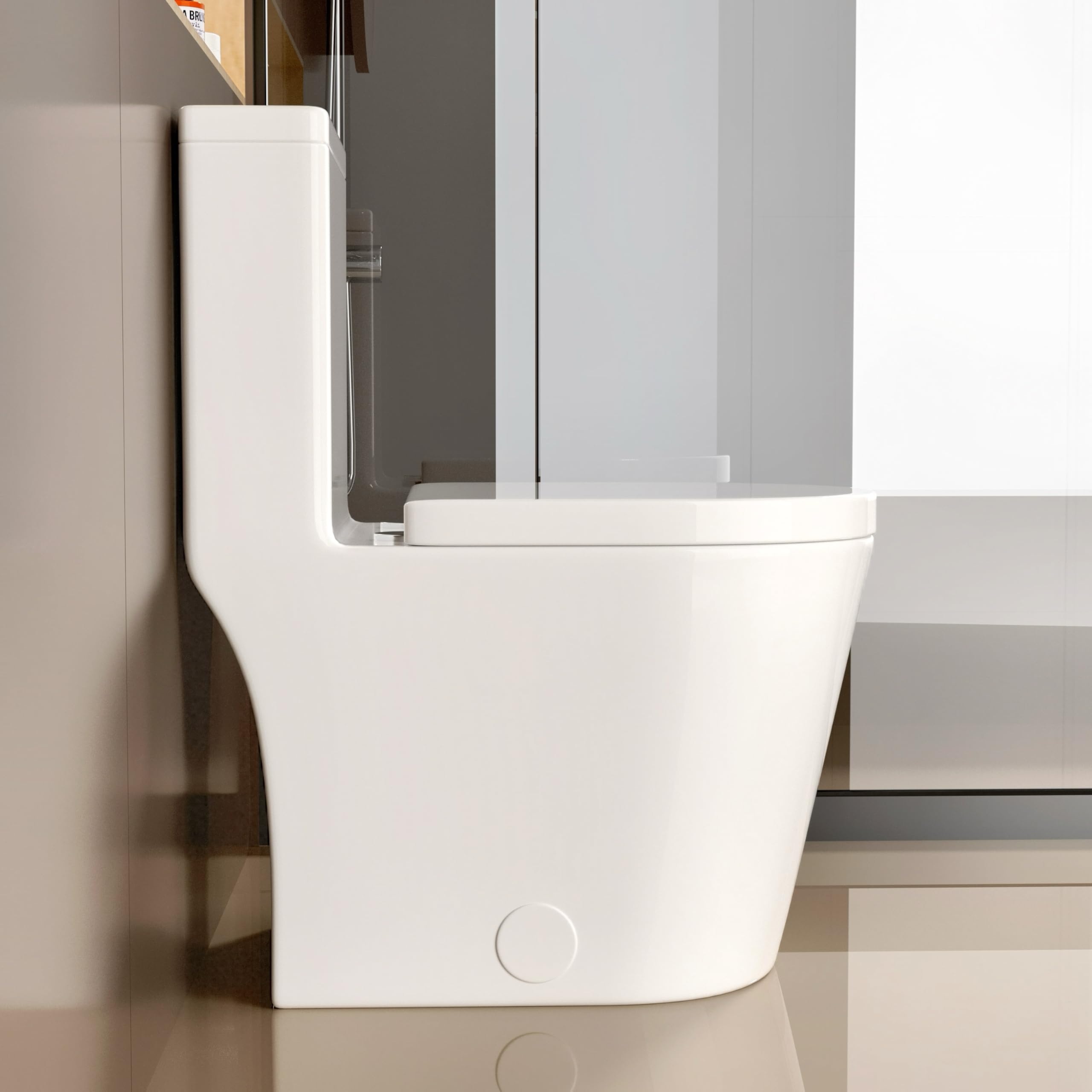 Sounor Modern Compact One-Piece Small Toilet 12'' Rough-In,1.1/1.6