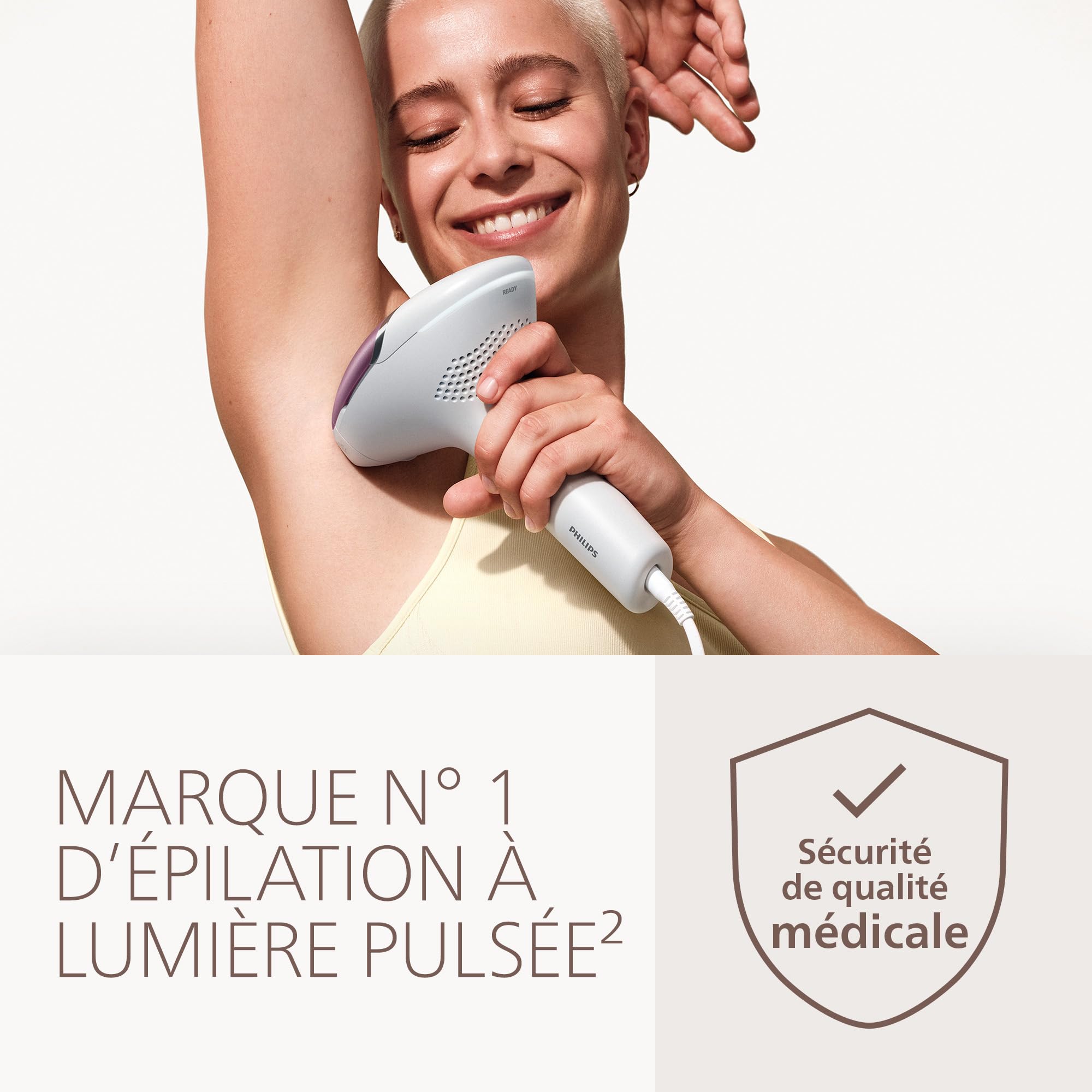 Philips Lumea 8000 Épilateur à lumière pulsée – alternative longue durée au laser en institut, utilisation facile à la maison, sécurité de qualité médicale, 2 accessoires corps et visage, BRI934/00