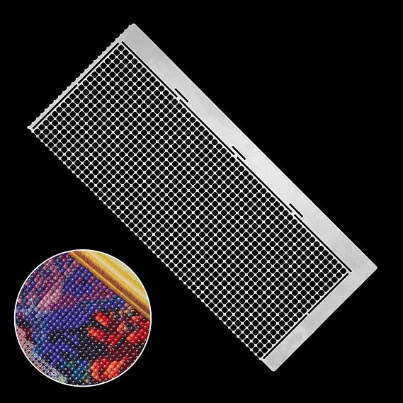 Dplolng Diamond Art Ruler Rhinestone Painting Ruler Diamond Art Guide Rulers Stainless Steel Diamonds Pasted Drawing Rulers with 1020 Blank Grid Circular Grid Dot Diamonds Alignment Arts Tool