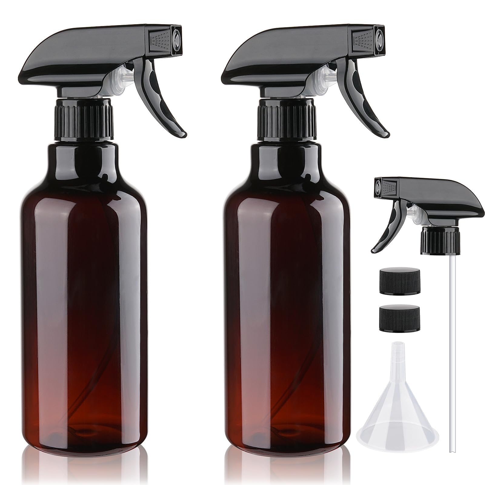 Hokretme 2 Pack 500ml/16.9oz Spray Bottles Plastic Empty Spray Bottle for Hair Mist/Stream Spraying Heavy Duty Square Water Spray Bottles for Cleaning Solutions, Plants,Essential Oils