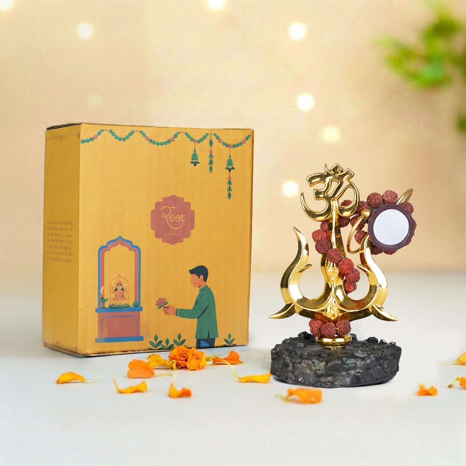 Astrotalk Mahadev Trishul Murti, Shiv Murti compatto per tempio domestico, cruscotto auto o scaffale per ufficio, Lord Shiva Idol per puja, mandir e angoli di meditazione, 8,5 x 6,5 x 11