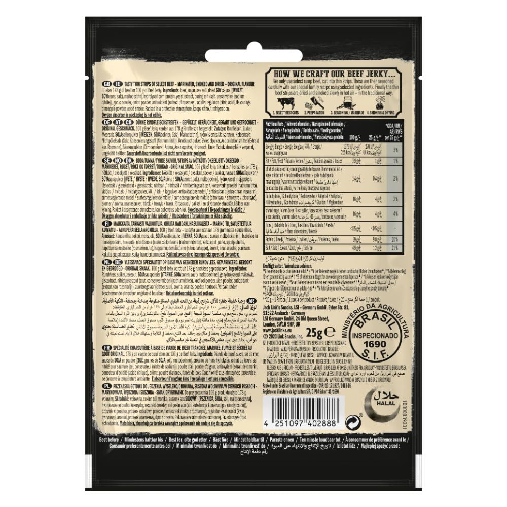 Jack Links Beef Jerky Clipstrips (12X25G) 12 Unidades 300 g
