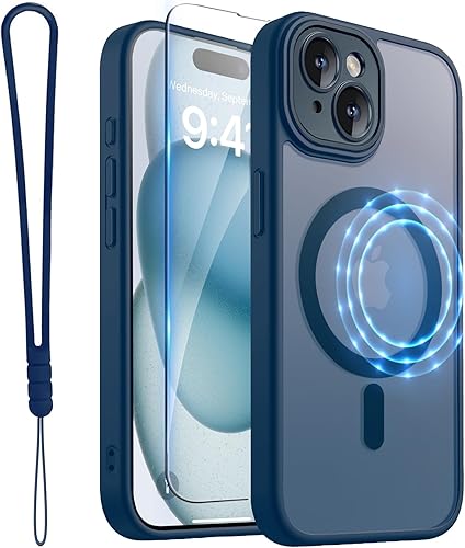 Miniatura 41 de ROYBENS Funda transparente mate para iPhone 14 Pro-Max compatible con Magsafe, protección completa de lente de cámara, protector de pantalla, correa