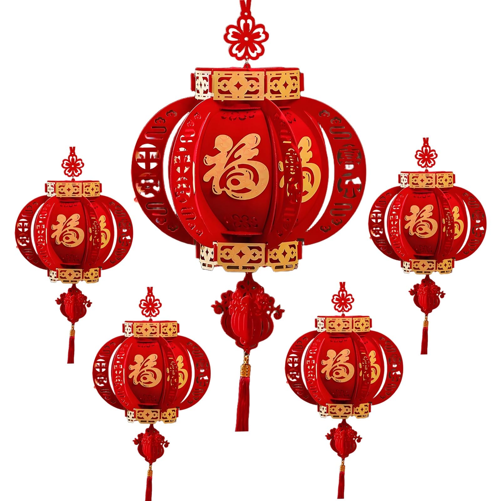 ROHCGHC chinese-style lanterns, Red Chinese Lanterns, Traditional Hanging Lamp, Rainproof and Sunproof, Creative Lucky Lantern(A)