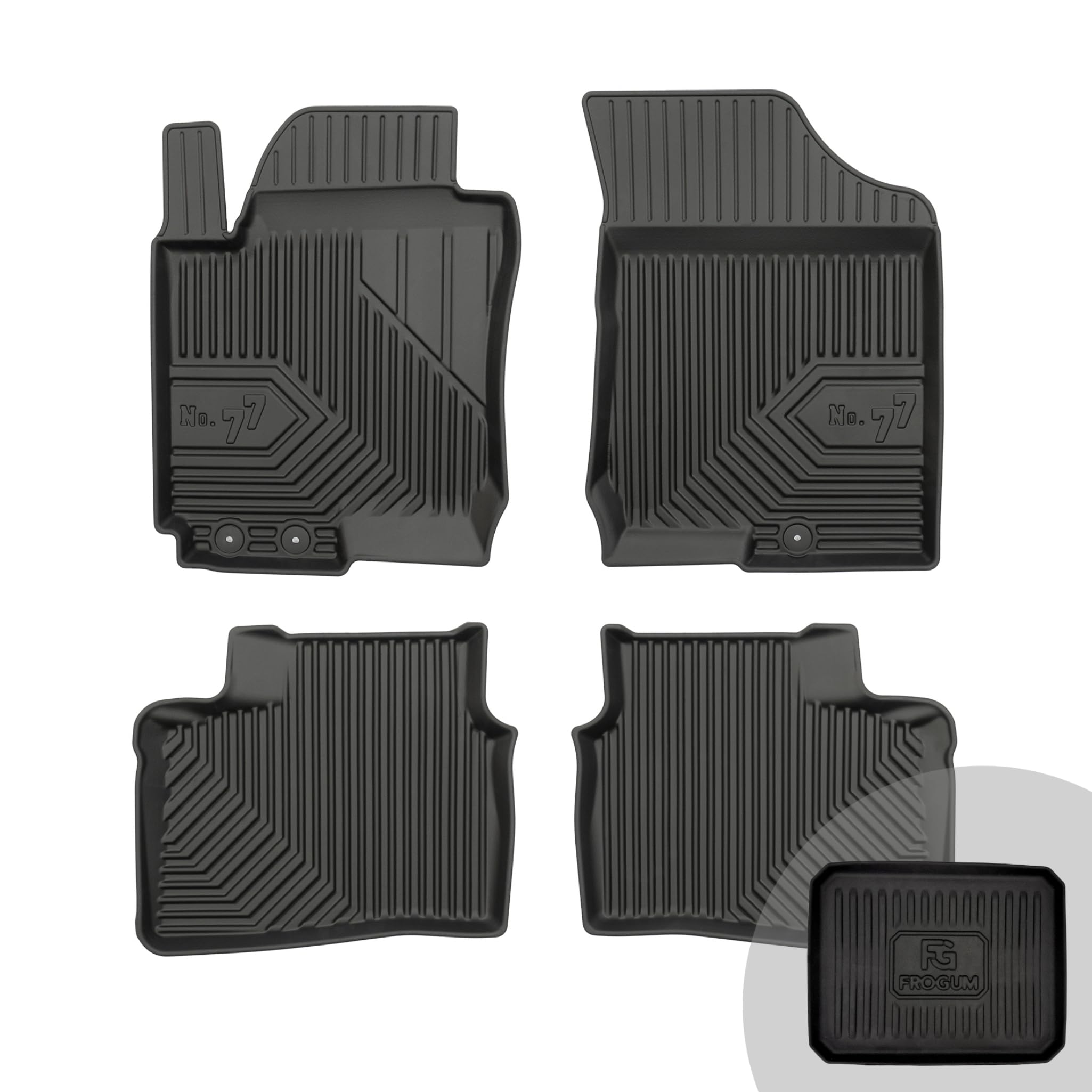 FROGUM No.77 Alfombrillas para Coche Alfombras para Hyundai i30 I 2007-2012 | Borde Alto | para Todo el año | Tamaño