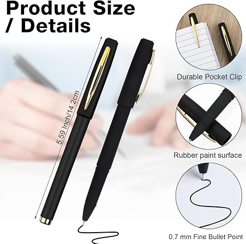 Miniatura 2 de Sherr 120 bolígrafos de tinta de gel negra a granel, punta ultrafina, para oficina, escuela, escritura, toma de notas, bocetos (0.028 in)