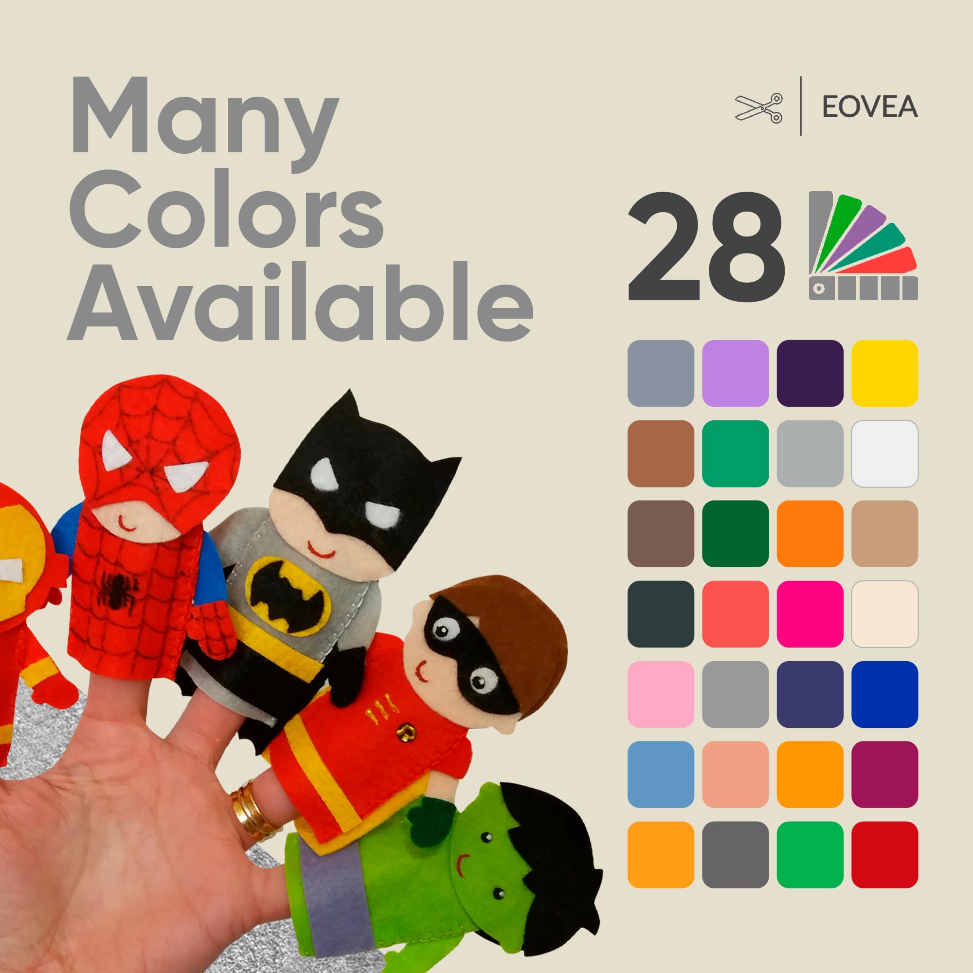 EOVEA | Acrylic Felt Fabric by The Yard - Non-Stiff, Soft Material - 72" Wide - 1.6mm Thick Felt Sheets for DIY Crafts, Sewing, Upholstery, Cushion, Padding(Heather Grey, Half Yard)