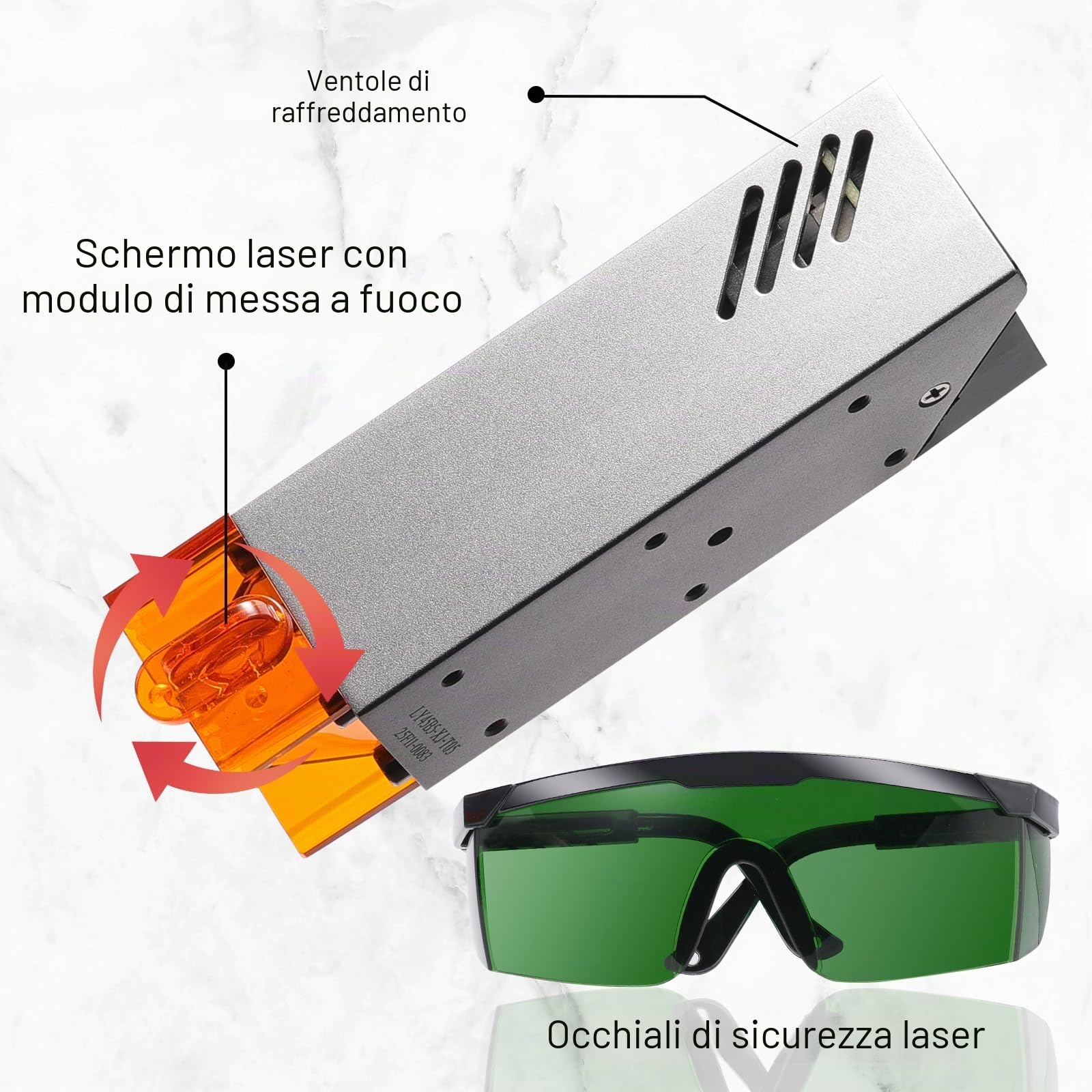 Genmitsu Modulo laser compresso, 5500 mW, per morsetto Z da 45 mm per Genmitsu Cubiko, 3018-PRO e 3018-PROVER, 3018-PROVer V2, 3020-PRO MAX V2 CNC