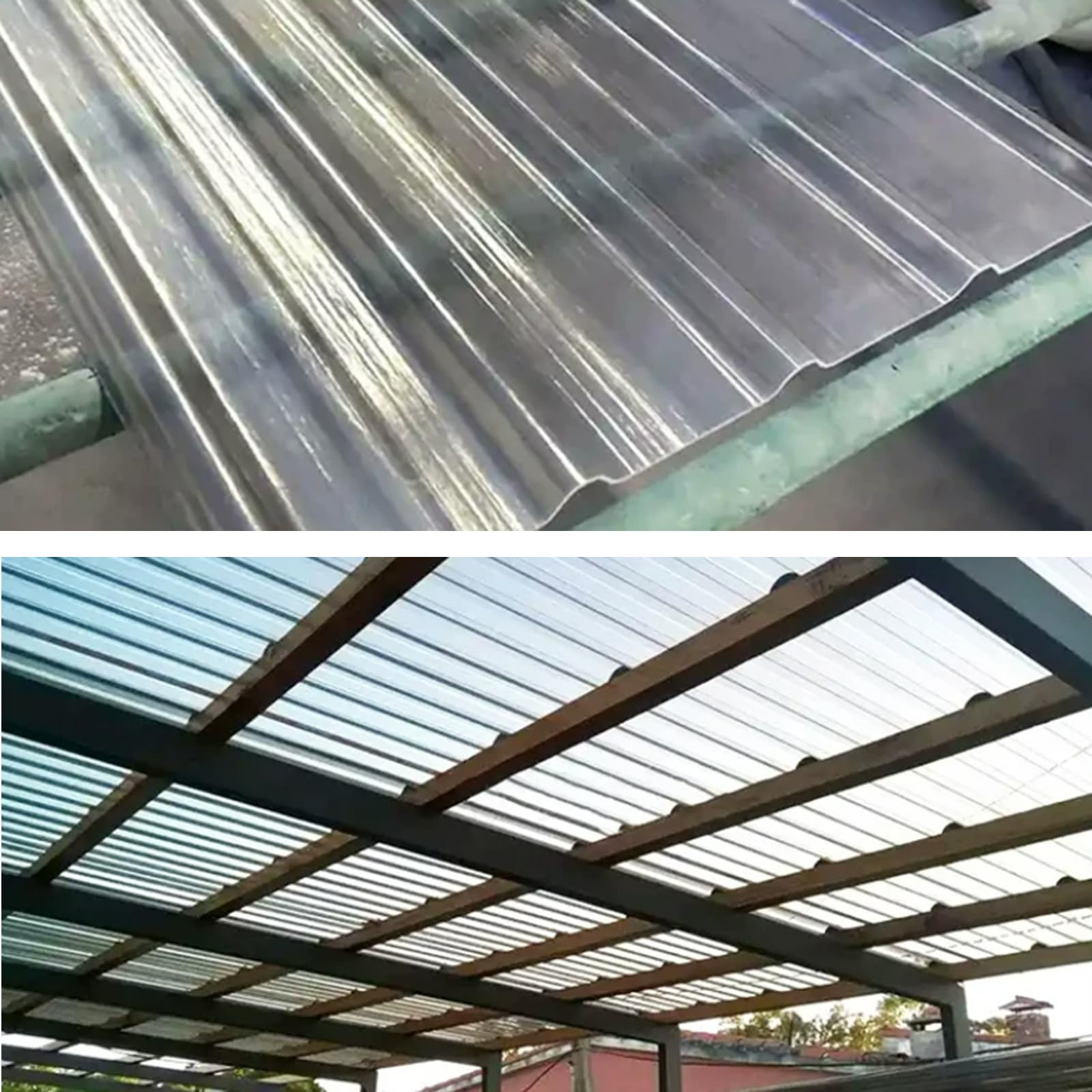 Panel para Tejado Perfilados Transparentes,Paneles de Tejado Corrugadas Aislamiento a Prueba de Lluvia,Paneles de Fibra de Vidrio de 1.5mm,para Cocheras,Garajes,Cobertizos (0.9x1m,14 pcs)