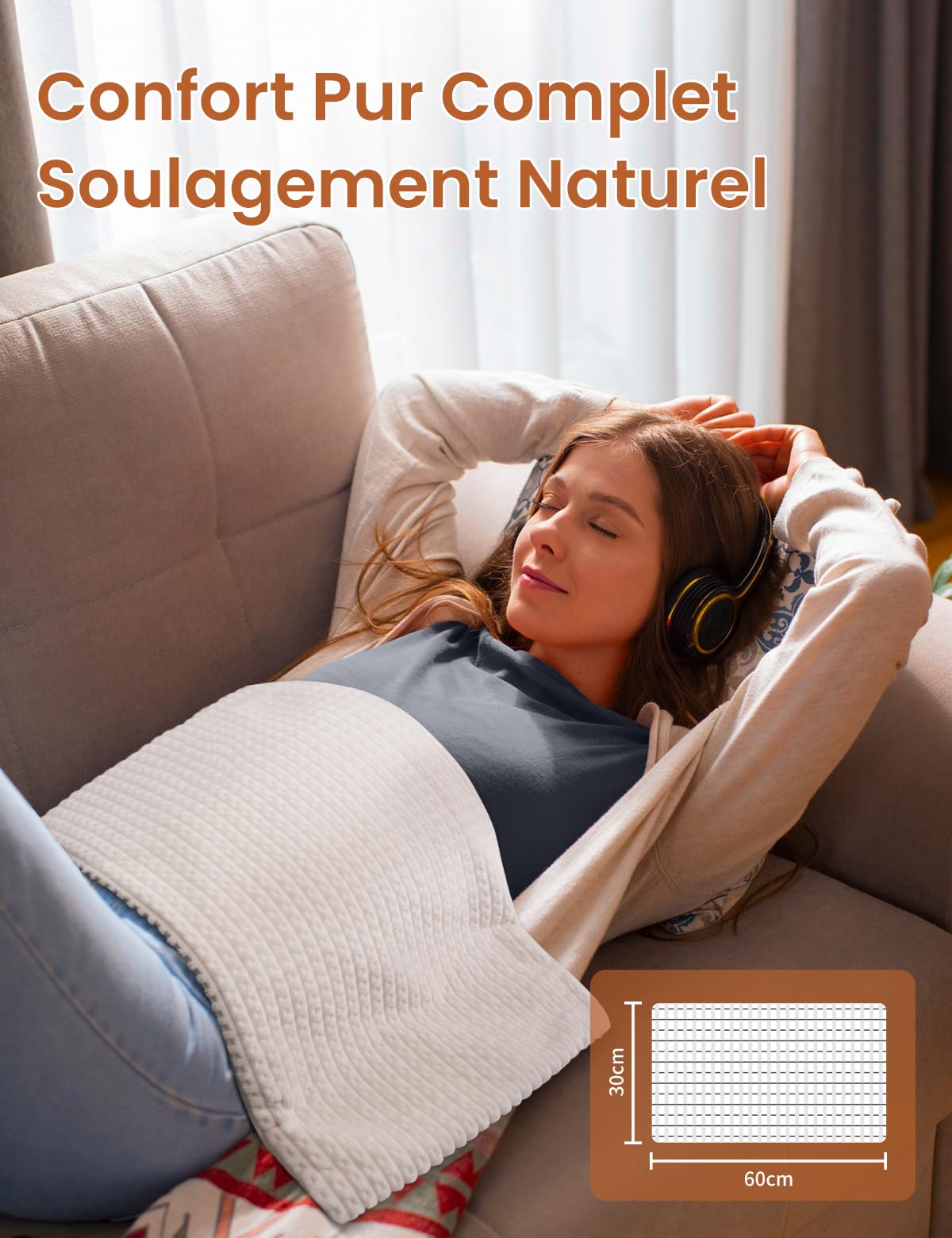 Coussin Chauffant Electrique avec Housse Amovible Lavable, 6 Niveaux de Température, Arrêt Automatique après 3 Heures, pour le Dos, la Cervicales et les Épaules