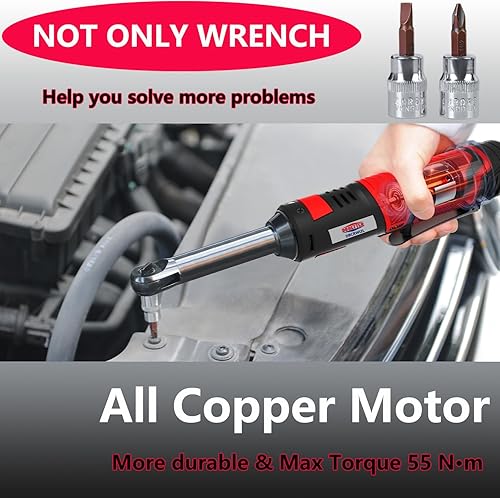 Miniatura 4 de Dobetter Llave de trinquete eléctrica 38, juego de llaves de trinquete inalámbricas, herramienta de trinquete extendida de 55 Nm con 1 herramienta