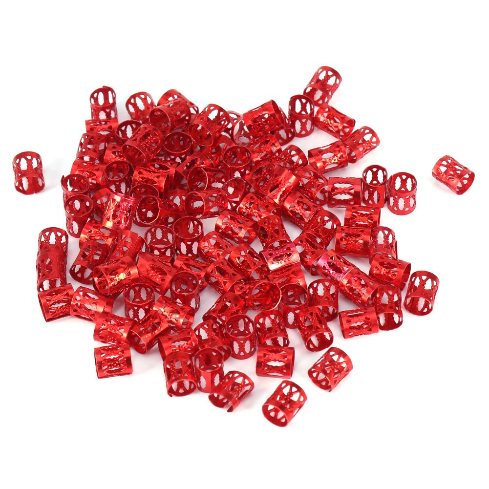 ZJchao 100PCS/Bag Adjustable Dreadlocks Hair Braid Beads Rings, Rings Cuff Styling Decoration Tools