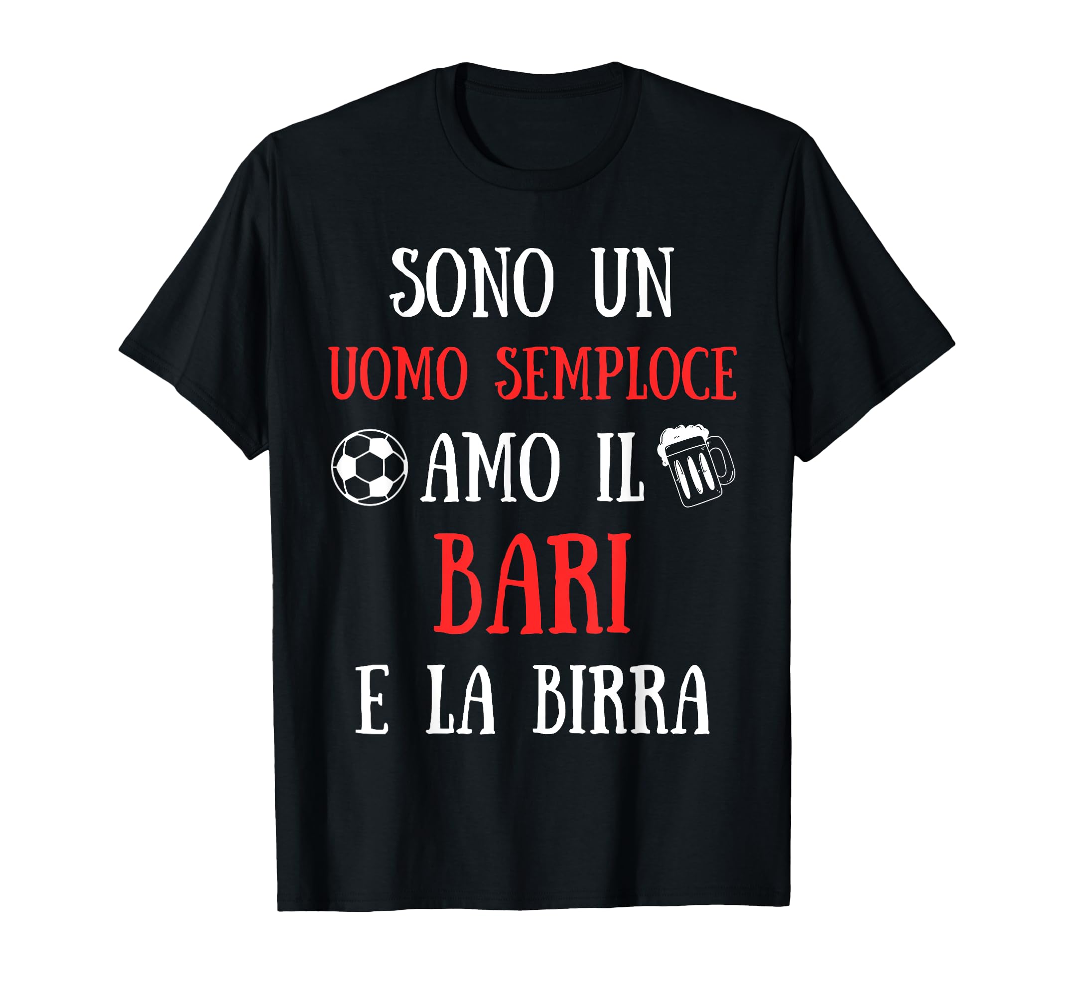 Bari Calcio Uomo Divertente Idea Regalo Tifoso Maglietta : Amazon.it: Moda