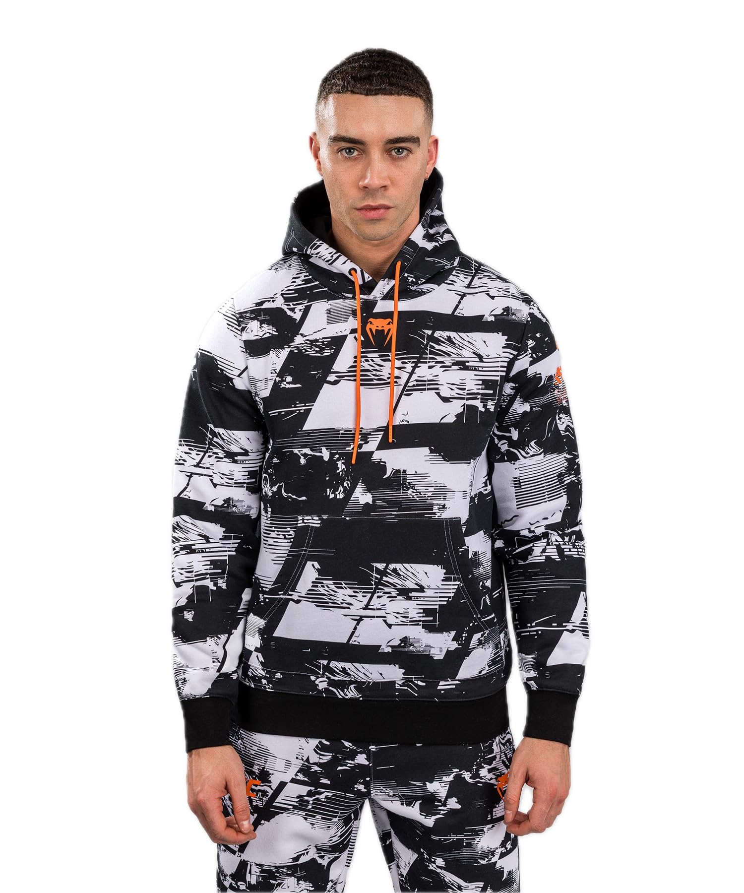 Venum UFC Zenith Men's Black/White/Orange Authentic Fight Week Pullover Hoodie - XL