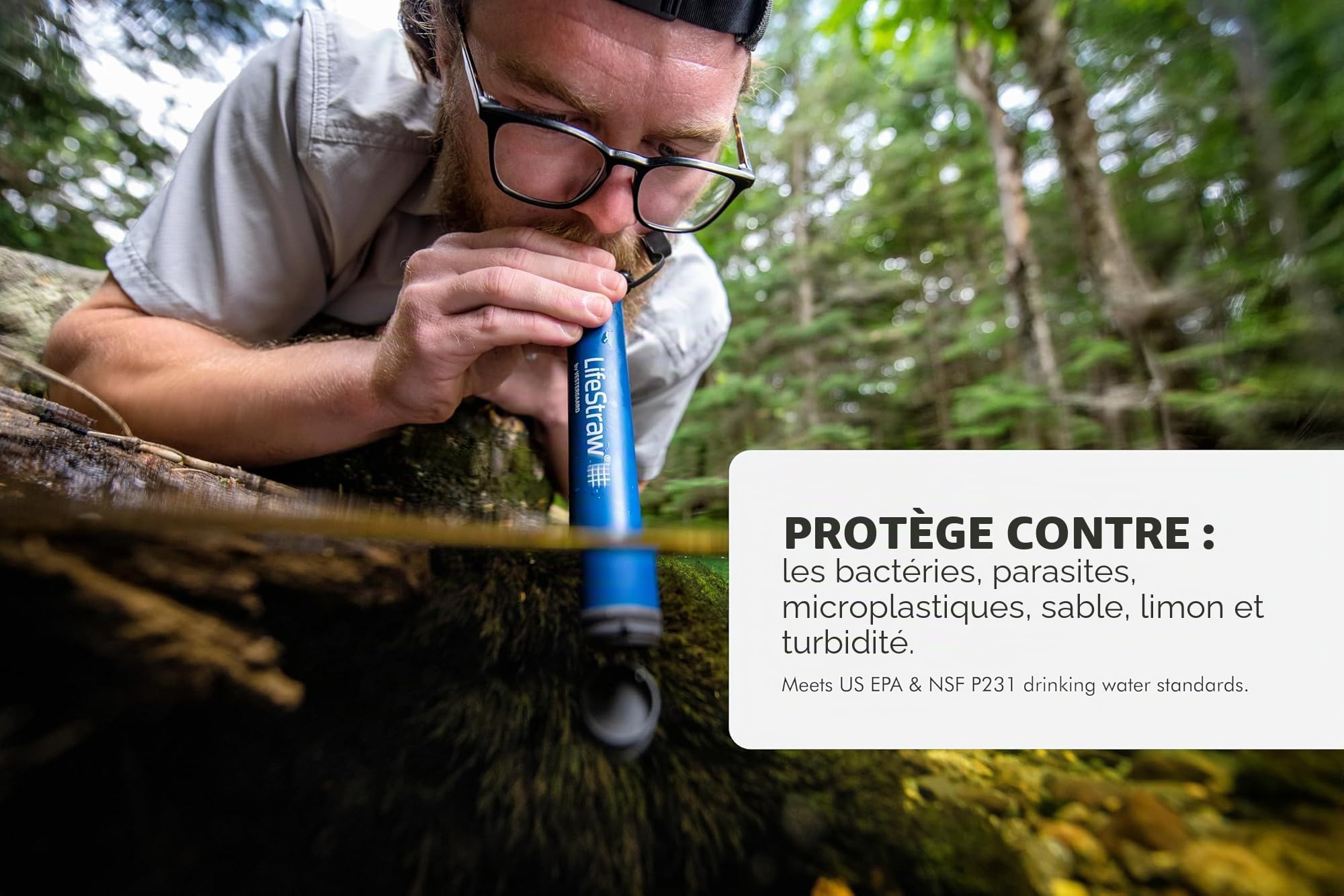 LifeStraw Lot de 5 filtres à eau personnels pour randonnée, camping, voyage et préparation aux situations d'urgence, bleu