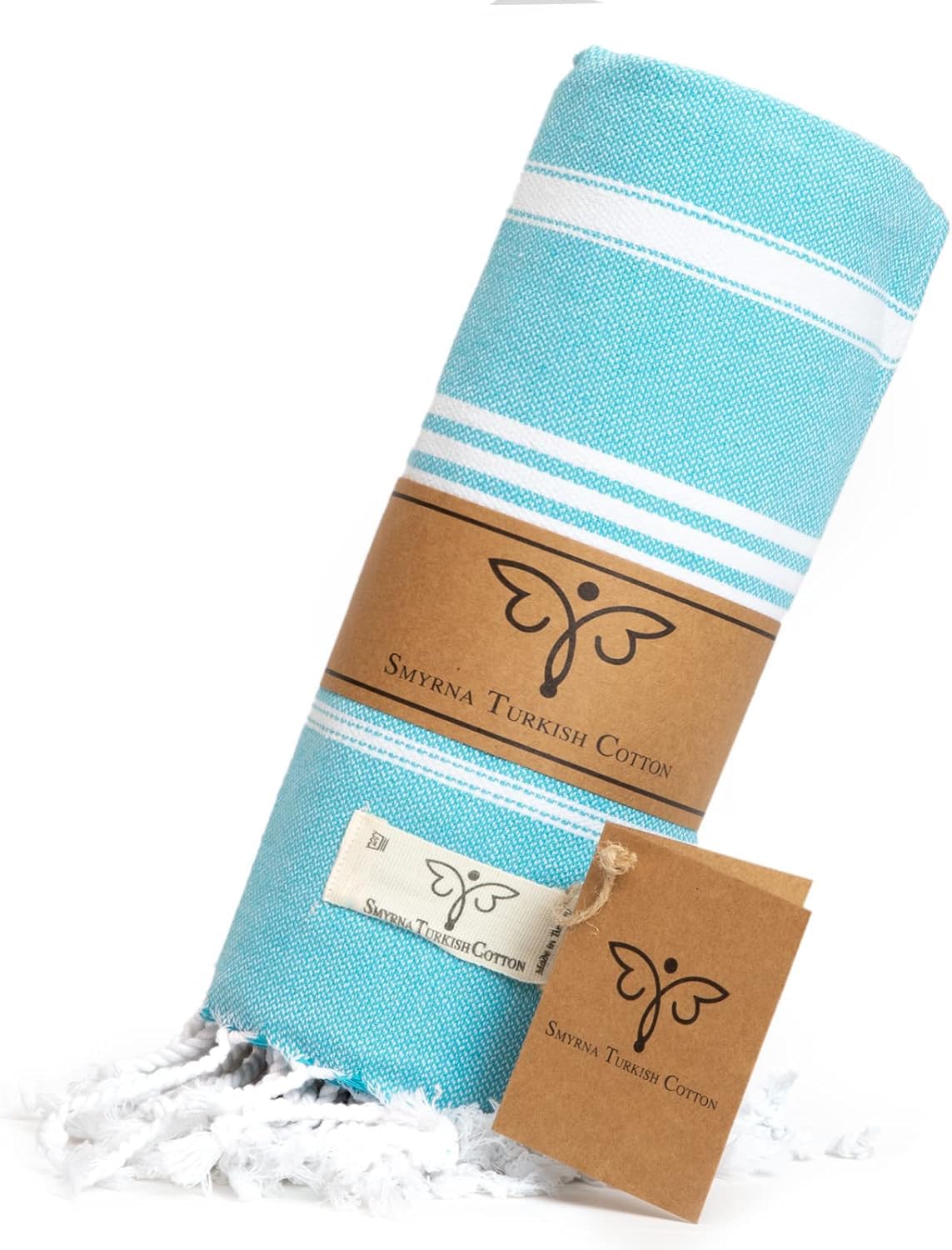 SMYRNA TURKISH COTTON Beach Blanket – Sand-Free Oversized Beach Throw 50x60 – Quick-Dry Lightweight Turkish Towel for Beach, Pool, Picnic & Outdoor Travel – Eco-Friendly Recycled Cotton, Turquoise