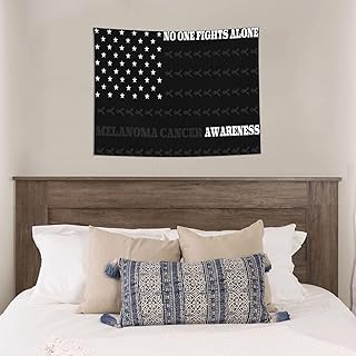 Melanoma Cancer Awareness No One Fights Alone Tapestries 29x37 Inches Wall Decor Tapestry, Banner, Poster. Aesthetic Wall Hanging Decorations For Bedrooms, Living Rooms, Dormitorie
