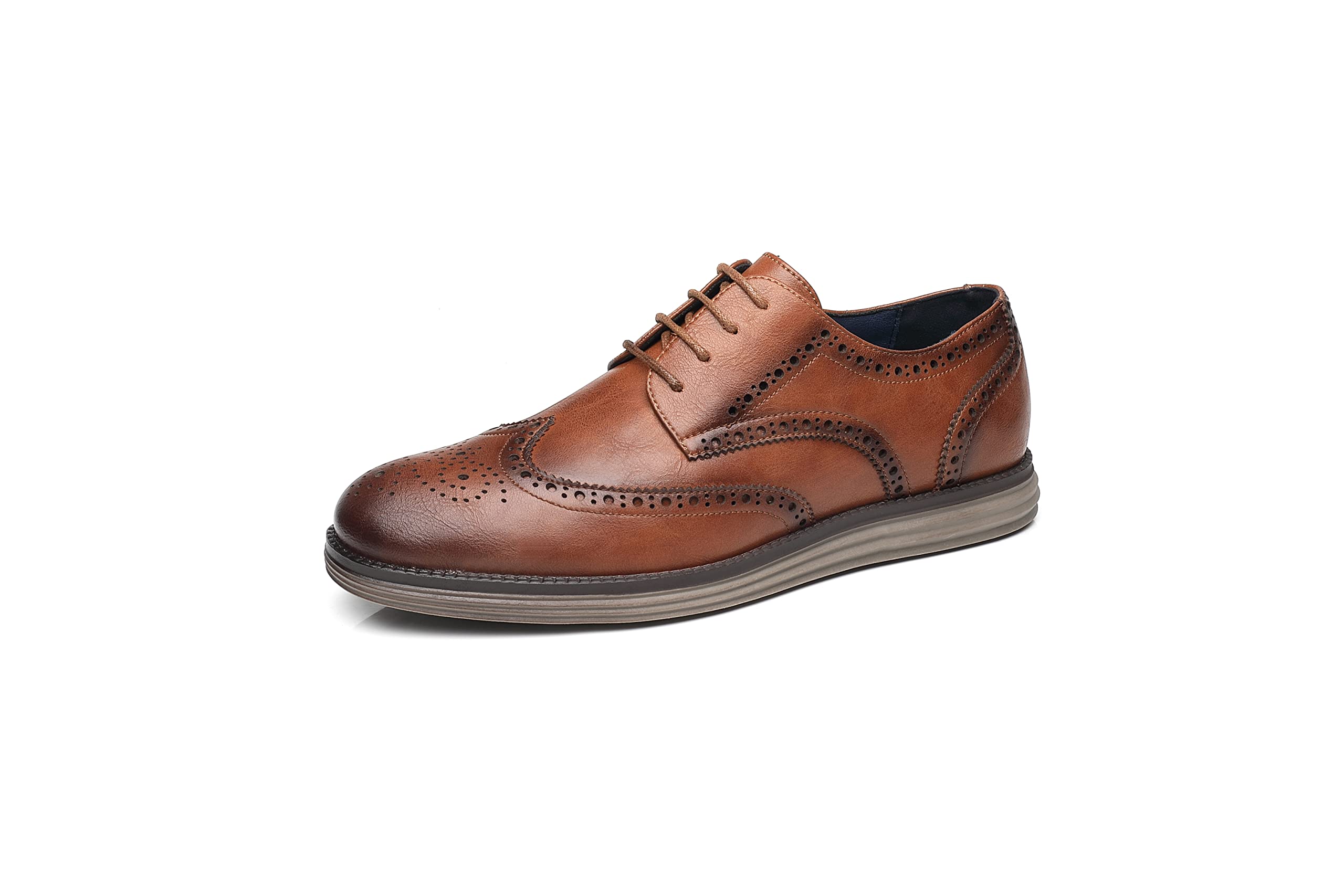 STK TOP STAKAMens Casual Shoes Leather Smart Business Work Office Lace-up Dress Shoes Dark Brown