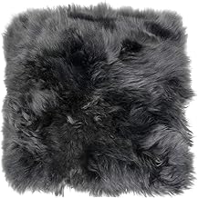 Harrys-Collection Sitzkissen 42x42 cm aus bestem Lammfell hochwollig, Farben:dunkelgrau