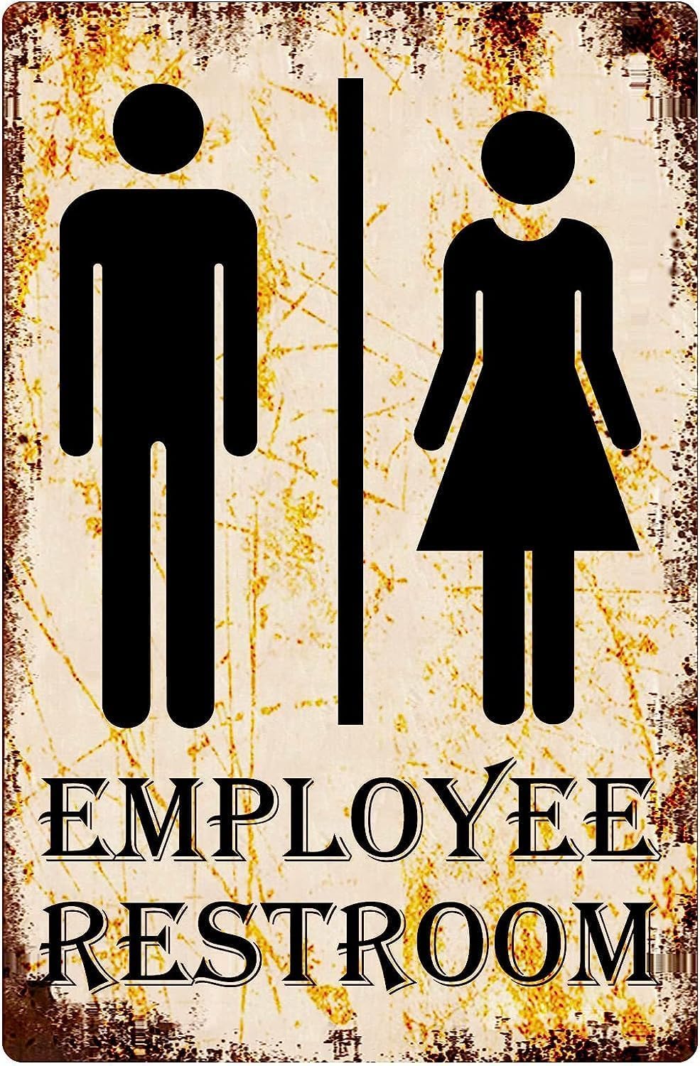 Kwqdozf Tin Sign-8 8X12 Inch Employee Restroom Vintage Metal Aluminum Tin Sign Door Signs 8X12