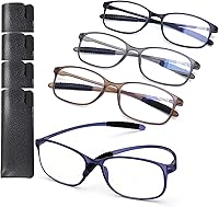 Vista 7 de AQWANO Blue Light Blocking Reading Glasses Women Men, Lightweight Flexible TR90 Computer Readers Unbreakable Cheaters Glasses