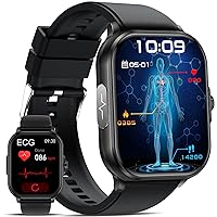 2026 Nuovo orologio smartwatch donna uomo misura 𝐆li𝐜𝐞m𝐢𝐚 ECG pressione sanguigna arteriosa,HRV,cardiofrequenzimetro,ᴀᴘɴᴇᴀ ɴᴏᴛᴛᴜʀɴᴀ,Sonno,SpO2,Acido Urico,2.01"ecg