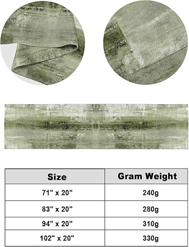 Miniatura 6 de Camino de cama para cama tamaño Queen, color verde salvia, manta decorativa para pie de cama, pintura al óleo geométrica moderna, arte abstracto,