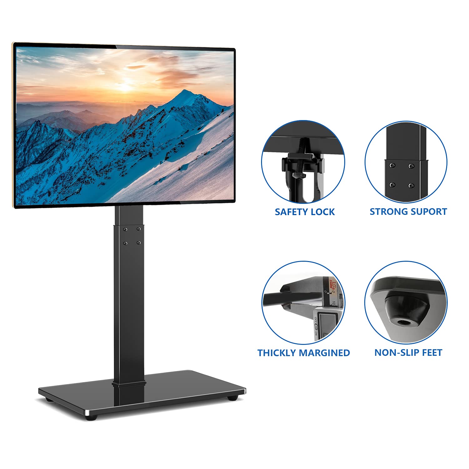 Rfiver Universal Swivel Floor TV Stand / Base with Space Saving Design