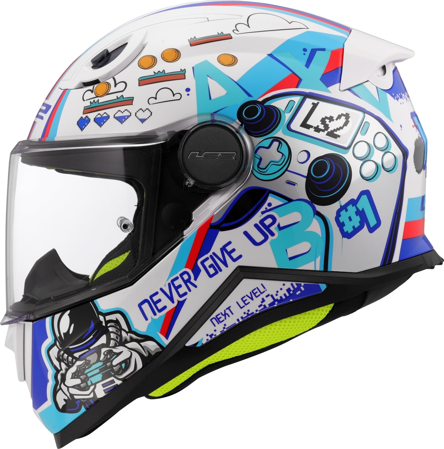 LS2, Casco Moto Integrale Bambino KID NEXT LEVEL White, L