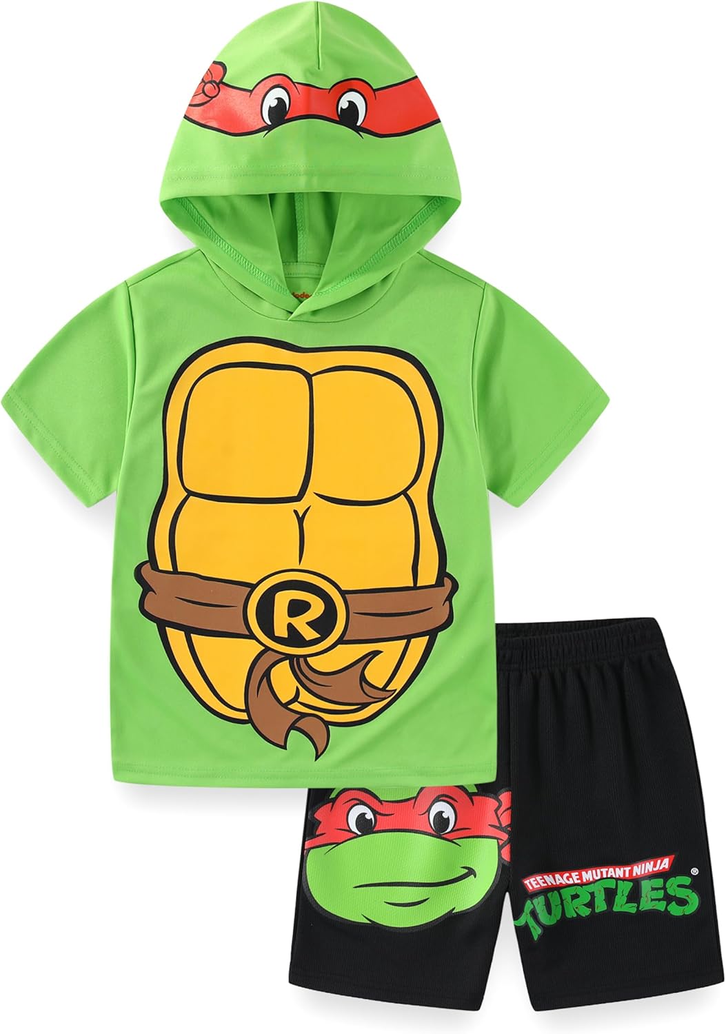 Nickelodeon Teenage Mutant Ninja Turtles Boys Hooded Shirt and Short Set for Toddler and Big Kids