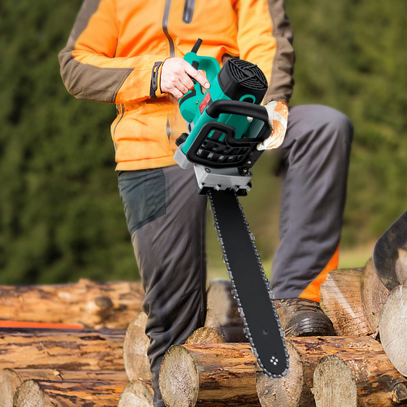Amazon.com: Sierra de cadena inalámbrica sin escobillas de 48V-72V, batería  eléctrica de 16 pulgadas, con dos baterías y cargador, engrasador  automático silencioso, tensado sin herramientas : Patio, Césped y Jardín