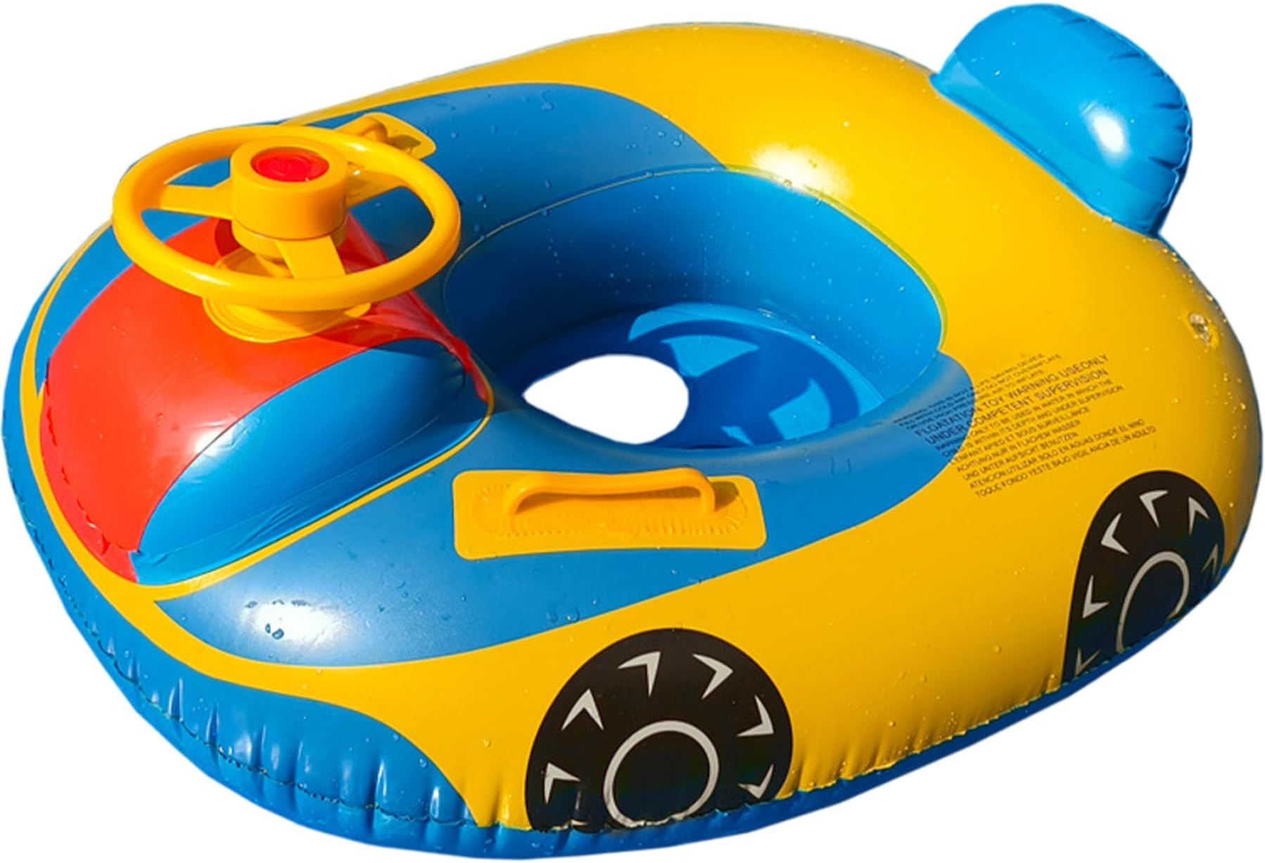 Toddler Pool Float, Baby Swimming Pool Floats, Inflatable Car Float with Steering Wheel Horn, Swimming Floating with 2 Handles for 0-4 Years, within 33lbs Girls Boys